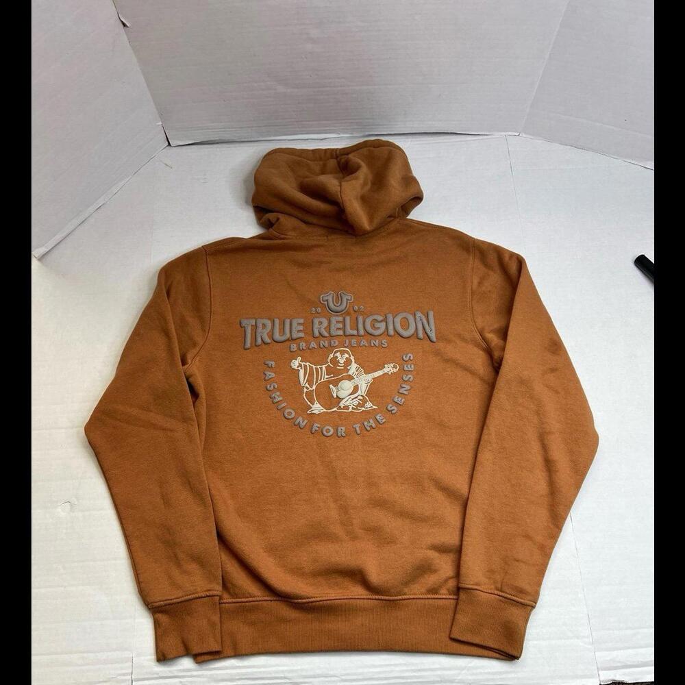 True Religion Core Brown Zip Up Hoodie Sz Medium